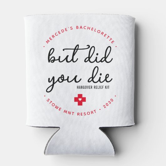 二日酔いレリーフ、 浮き彫りキットパーソナライズされたが死んだのか 缶クーラー (裏面)