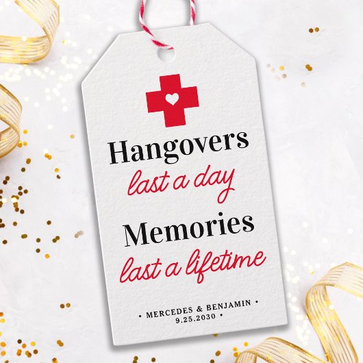 二日酔い回復キットのパーソナライズされた結婚式の引き出物 ギフトタグ