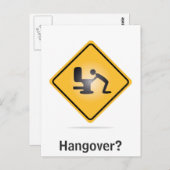 二日酔い垂直文字おもしろい葉書 ポストカード (正面/裏面)