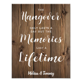 二日酔い看板ラスティックカントリー結婚バーンズ フォトプリント           