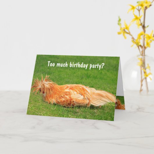 二日酔い誕生日 カード (黄色い花)