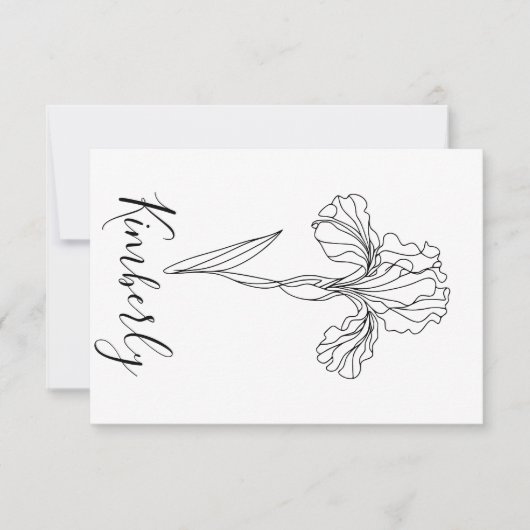 二月のアイリス 誕生花 招待状 (正面)