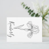 二月のアイリス 誕生花 招待状 (スタンド正面)