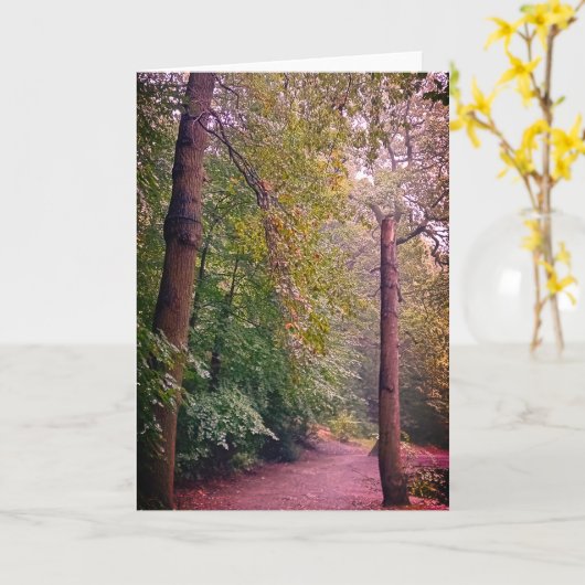 二本の木 カード (黄色い花)