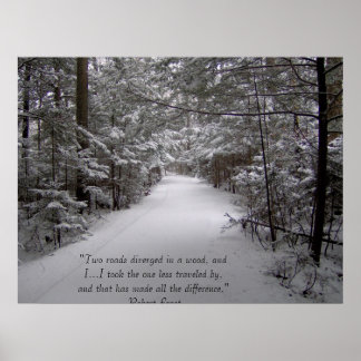 二本の道が木に分かれた ポスター