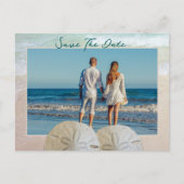 二枚のサンゴの実の写真を使ったSave the Date ポストカード (正面)