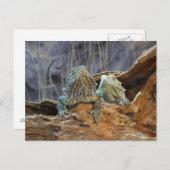 二枚のトカゲ付きポストカード ポストカード (正面/裏面)