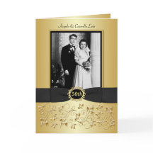 二枚の写真が入る50周年招待状