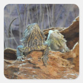 二枚の奇妙なトカゲが貼られたシール スクエアシール (正面)