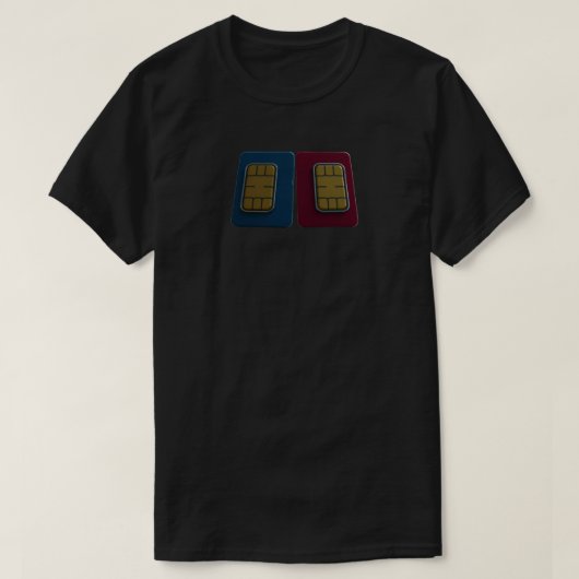 二枚のSIMカード Tシャツ (デザイン正面)