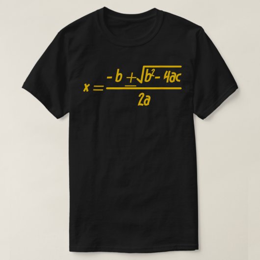 二次公式の数学クラス Tシャツ (デザイン正面)