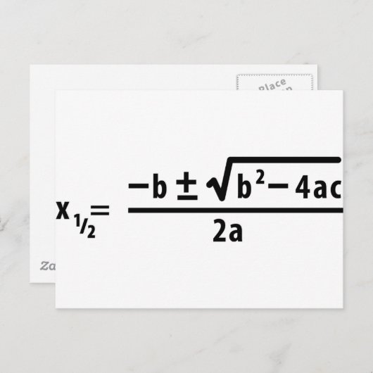 二次方程式の公式 ポストカード (正面/裏面)