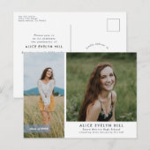 二段式卒業用はがき 案内ポストカード (正面/裏面)