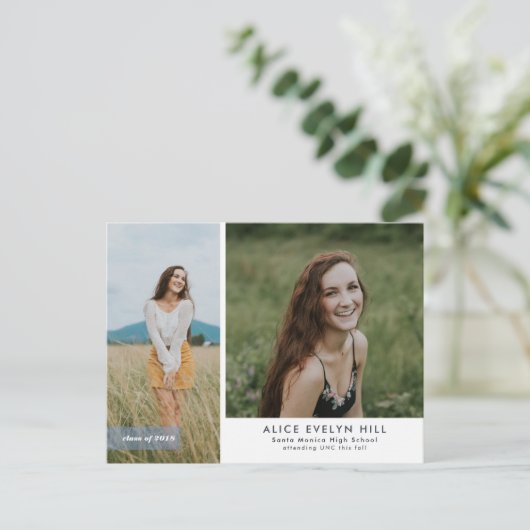 二段式卒業用はがき 案内ポストカード (スタンド正面)