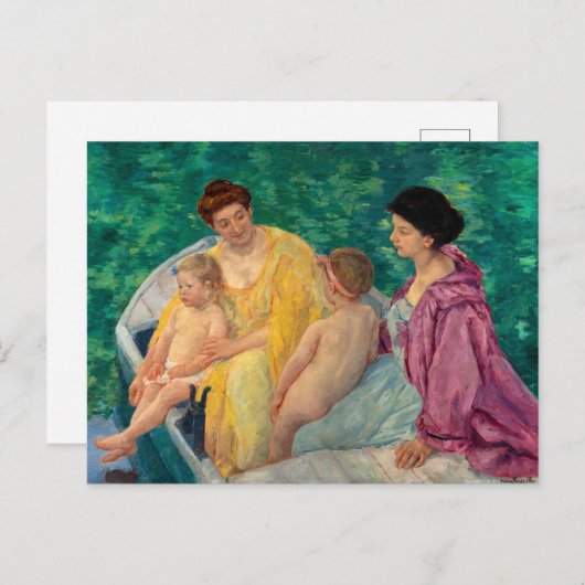 二母及びその子を舟に乗せて シーズンポストカード (正面/裏面)