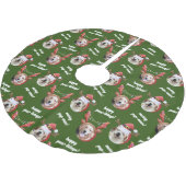 二犬写真サンタトナカイのアントラーハットクリスマス ブラッシュドポリエステルツリースカート (アングル)