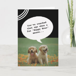 二犬幸せな時間を取得するおもしろい誕生日 カード