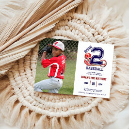 二生まれ野球 | スポーツテーマ少年の2歳の誕生日 招待状