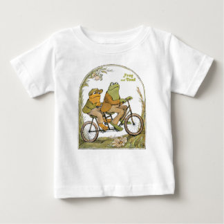 二用カエルとトッド自転車 ベビーTシャツ