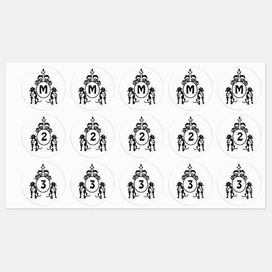 二番犬モノグラム ラベル (シート)