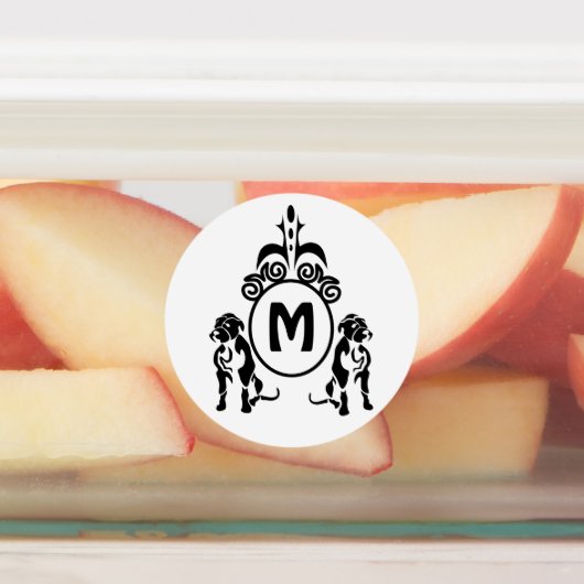 二番犬モノグラム ラベル (貼付)