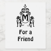 二番犬モノグラム ワインラベル (シングルラベル)