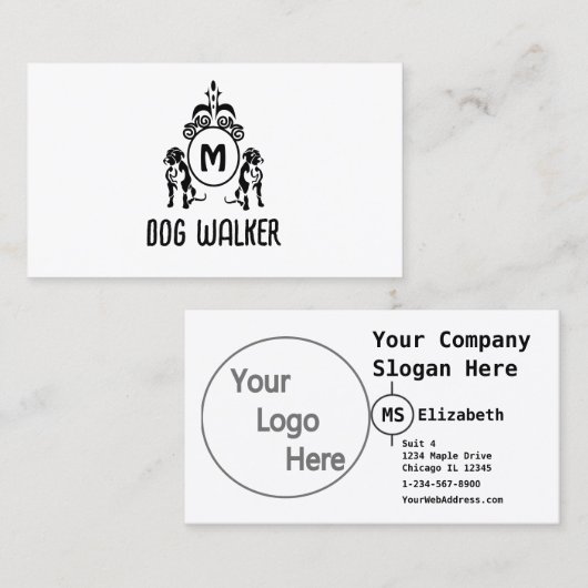 二番犬モノグラム 名刺 (正面/裏面)