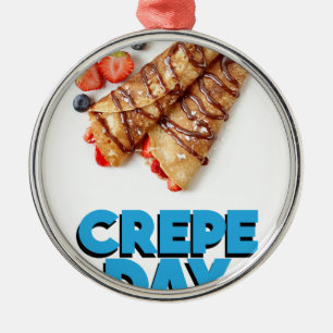 二番目に2月-クレープ日-感謝日 メタルオーナメント