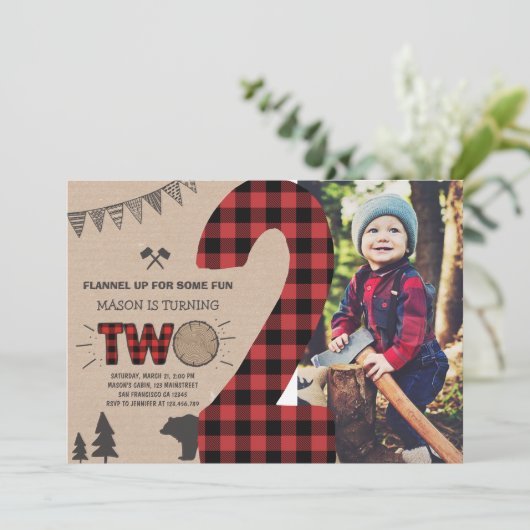 二番目の樵の誕生日の招待状の格子縞第2 招待状 (スタンド正面)