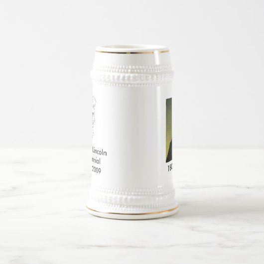 二百年毎のステインを絵を描いているエイブラハム・リンカーン ビールジョッキ (中央)