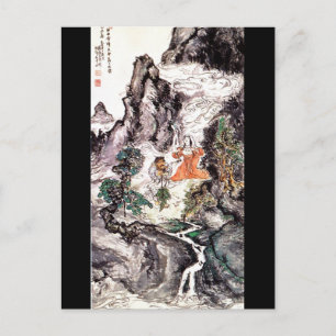 二神踊りc.1924日本の絵画の ポストカード