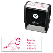 二筋フィンチバードカートゥーンイラストレーション セルフインキングスタンプ (インサイチュ)