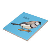 二筋フィンチバードカートゥーンイラストレーション タイル (側面)