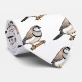 二筋フィンチバードカートゥーンイラストレーション ネクタイ (ロール)