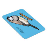 二筋フィンチバードカートゥーンイラストレーション マグネット (右側)