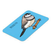 二筋フィンチバードカートゥーンイラストレーション マグネット (左側)