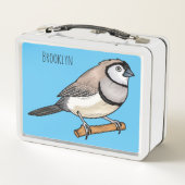 二筋フィンチバードカートゥーンイラストレーション メタルランチボックス (裏面)