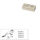 二筋フィンチバードカートゥーンイラストレーション ラバースタンプ (押印)