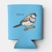 二筋フィンチバードカートゥーンイラストレーション 缶クーラー (裏面)