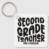 二級先生レトロ文字カスタム キーホルダー (正面)