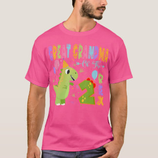 二素晴らしつのレックス2番目の誕生日の恐竜のおばあちゃん Tシャツ