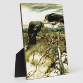 二羽のカラスやトワはマネを作る フォトプラーク (側面)