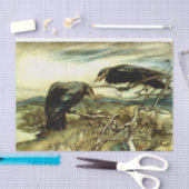 二羽のカラスやトワはマネを作る 薄葉紙 (クラフト)