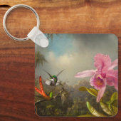 二羽のハミングバードのヒードを持つラン キーホルダー (正面)