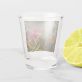 二羽のハミングバードのヒードを持つラン ショットグラス (裏面)