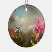 二羽のハミングバードのヒードを持つラン セラミックオーナメント (左)