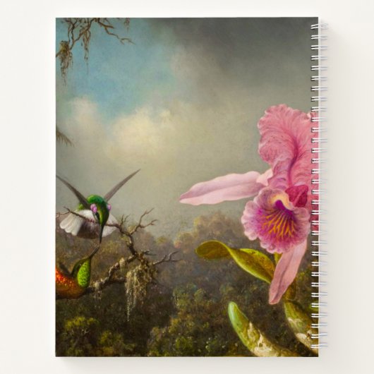 二羽のハミングバードのヒードを持つラン ノートブック (裏面)