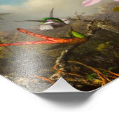 二羽のハミングバードのヒードを持つラン フォトプリント (角)