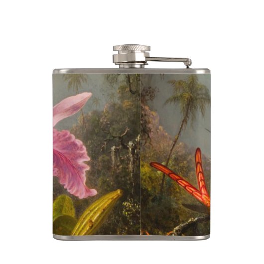 二羽のハミングバードのヒードを持つラン フラスク (裏面)