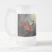 二羽のハミングバードのヒードを持つラン フロストグラスビールジョッキ (左)